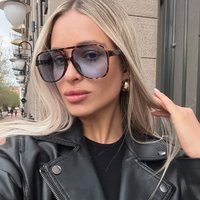 Protective Glasses Fashion Large Frame Square Women Sunglasses Colorful Lens Gradient Sun Glasses Outdoor Casual Eyewear UV400