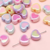 15x13mm 5pcs Heart Beads Acrylic Spacer Loose Beads For Jewelry Making Diy Bracelet Necklace Phone Chain Accessories