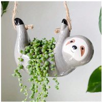 1 Pack, Hanging Planters Pots Indoor For Succulent Air Plants Cactus Ceramic Cute Flower Pot Holder Outdoor Gardening Gifts For