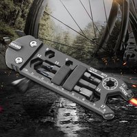 16 In 1 Portable Stainless Steel Screwdriver Wrench Ruler Multi-function MTB Mountain Cycling Spanner Bicycle Repair Tool Set