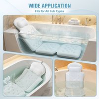 Coussin de bain pour le corps entier, épais, avec sac pour le lavage, coussin de luxe pour la baignoire, appuie-tête, soutien pour le cou et les épaules, confort, relaxation, accessoires de spa.