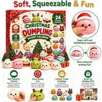 Świąteczny Kalendarz Adwentowy z Squishy'ami, 24-dniowe odliczanie, pudełko niespodzianek, squishy w kształcie pierożków, zabawki sensoryczne z wolnym powrotem do pierwotnego kształtu, prezenty dla