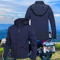 Men's Solid Navy Lightweight Outdoor Hiking Jacket,Waterproof Windbreaker with Removable Hood,Casual Sports Coat for Trekking