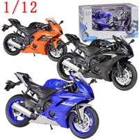 WELLY Diecast 1/12 Scale Yamaha Motorcycle Model Car Yamaha 2020 YZF R6 Alloy Car Model Toys for Boys Original Box