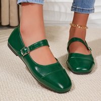 New Spring Fashion Solid Color Women's Mary Jane Shoes 2026 Luxury Round Toe Buckle Loafers Comfortable Office Womens Flat Shoes