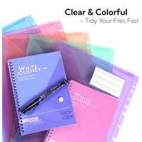 6/12pcs A4 File Pouch for 11-Ring Binders – Expandable Snap Closure, with Label Pocket, Heavy-Duty Plastic Material, for Office