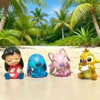 4pcs Lilo Stitch Angelโ Action Figure Toys Ute Reuben Stitch Anime Figure Collectible Model Desktop Ornament Date Souvenir Gift