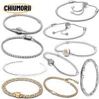 Star Heart Adjustable Bracelet S925 Pure Silver Luxury Zircon Flower Snake Bone Chain DIY Charm Fine Jewelry Gifts