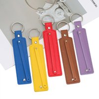 1pcs Artificial PU Leather Keychain Business Gift Leather Key Chain Men Women Car Key Strap Waist Wallet KeyChains