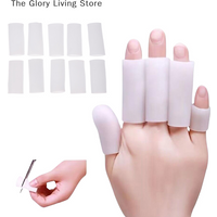 10Pcs Cooking Kitchen Tools Silicone Gel Tube Hand Bandage Finger Protector Anti-cut Heat Resistant Finger Sleeves