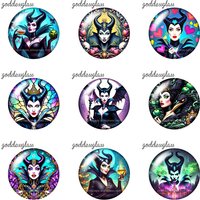 Villain Maleficent Evil Queen Movie Love 10pcs Round 12mm/18mm/20mm photo glass cabochon flat back making Findings for Necklace