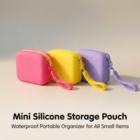 Silicone coin purse, small jewelry storage bag, mini data cable portable bag, key pouch, zippered bag, travel storage organizer.