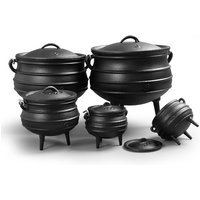 Factory Wholesale Cast Iron Pressure Cooker Camping Pot Potjie Poland Pressure Three Legged 3 Leg Soup Pots Cast Iron Cauldron