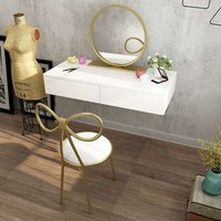 Hanging Vanity, Wall Mounted Vanity, Bedroom Wall Mounted Desk, Unpainted Density Board Material, Suitable for Bedroom Use