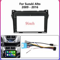 Car Radio Fascia Frame Fit For Suzuki Alto Nissan Pixo 2009-2016 9 inch Stereo Panel Harness Power Cable Adapter Canbus Decoder
