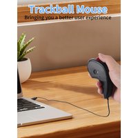 Wired Trackball Mouse Floating and Desktop Dual-Use Ergonomic Design Wide Compatible Office Use Work Speech