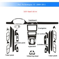 Carbon Fiber For Volkswagen CC 2009-2018 Car Film Interior Sticker Center Console Gear Dashboard Air Door Handle Lift Panel