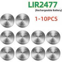1-10PCS Rechargeable LIR2477 Battery Lithium 200mAh 3.6V 2477 Rechargeable Coin Cell Battery CR2477 for Watch Calculator
