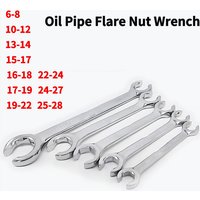 6-28MM Oil Pipe Flare Nut Wrench - Double Head Spanner, High Torque, Mirror Hand Tool,Open-end Brake Spanner for Car Repair