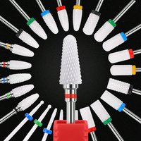 One ceramic nail drill bit with 3/32 inch shank, suitable for nail polishing and gel nail removal.