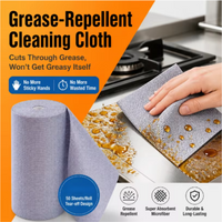 50PCS/1Roll Thick Fiber Cleaning Cloth, Water Absorbent Lint Free, Reusable, Suitable for Home Kitchen Car Cleaning