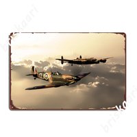 Bbmf Spitfire And Lancaster Metal Sign Create Plaques Pub Garage Club Party Tin Sign Poster