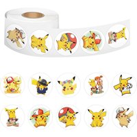 500pcs/Roll Cartoon Pikachu Sticker Tape Hand Account DIY Decorative Seal Sticker Waterproof Cup Sticker Kawaii Gift