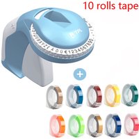with 10 rolls tape 3D Embossing Label Printer B90 Manual Label Maker 3D Printer Similar as Dymo Adhesive Label Printer 12965