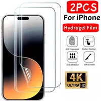 2Pcs Ultra HD Hydrogel Film For iPhone 16 15 17 14 11 Pro Max 16e 15 14 Plus Screen Protectors For iPhone X XR XS Max 12 13 Mini