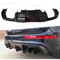 Real Carbon Fiber K Style Rear Bumper Diffuser for Audi Q5 SQ5 2012-2018 Rear Diffuser Rear Bumper Lip with Light Diffuser FRP