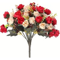 Rose Artificial Flowers 12Heads 33cm Fake Flowers For Home Room Decor Wedding Marriage Decoration DIY Craft Garland Accessories