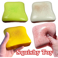 4pcs Butter Toast Squishy Fidget Toy Soft Slow Rising Squeeze Toy Anti-Anxiety Stress Relief ADHD Sensory Relax Toy for All Ages