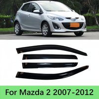 For Mazda 2 2007-2012 Window Visor Sun Rain Deflector Guard Awnings Shelters Adhesive Cover Trim Car Styling Accessories