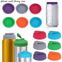 Silicone World Silicone Soda Can Lid Reusable Cans Stopper for Beer Drinks Juice Beverage Protecto Sealing Cover Coke Cans Lids