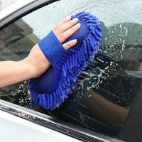 Car Wash Mitt Microfiber Chenille Sponge, Soft Scratch-Free Car Washing Glove with Hand Strap Cleaning Tool for Cars