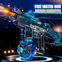 Simulated Flame Electric Water Gun with Sensor Light Children Summer Outdoor Beach Pool Toy High Pressure Automatic Watergun