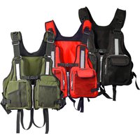Fishing Vest Life Jacket With Fixing Strap Adjustable Vest with Whistle Mesh Breathable Multiple pockets Buoyancy Suit Outdoor