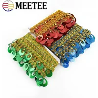 Meetee 3/5/9M 6cm Pendant Sequins Tassel Lace Trims for Sewing Dance Dress Performance Clothes DIY Material Crafts Accessories