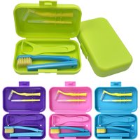 Portable Toothbrush Box Orthodontic Oral Hygiene Tools Kits Interdental Brush Tongue Scraper Travel Toothbrush Teeth Whitening