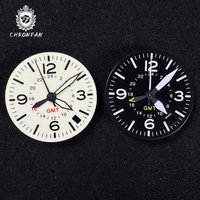 Neues 28,5mm Pilot SKX Uhrenzifferblatt mit vier Zeigern und Leuchtfunktion, passend für NH34 Uhrwerk, 4.8 Uhr Datumsfenster, Uhrenzubehör