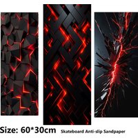 3D Light Effect Geometric Square Pattern ElecStric Scooter Anti-slip Sticker Sandpaper Skateboard Grip Tape Sheet 60*30cm