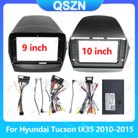 QSZN 9/10 inch Car Radio Frame Fascia DVD Radio Panel Cable Canbus Box Kit Fit For HYUNDAI TUCSON IX35 2010 - 2015 Car Radio