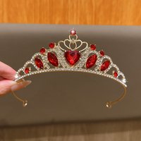 1 versatile, fashionable and elegant gold red crown suitable for daily hair accessories