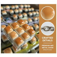Tactile Fidget Toy Keyring Bread Shaped Keycap with Satisfying Click Sound Portable Stress Reliever for Fingers Help with Focus