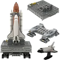 MOC High-tech Space Shuttle Challenger Transporter Launch Platform Building Blocks Set Rocket Airplane Model Bricks Toys Gifts