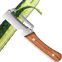 Multi Functional Kitchen Peeler Wooden Handle Fruit Vegetable Peeler With Bottle Opener Household Tomato Slicer For Cooking