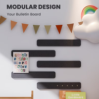 5Pcs Felt Pin Board Bar Strips Bulletin Board, Self Adhesive Cork Boards for Offices Home Wall Display Photos, Paste Notes