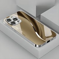 Gradient Minimalist Curve Phone Case for iPhone 17 16e 16 15 14 13 12 Mini 11 Pro XS Max XR Air Plus Luxury Tempered Glass Cover