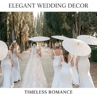 1/4pcs Vintage Round Oil Paper Umbrella White Sunshade Wedding Arch Decoration Bridal Party Prop Newlywed Photography DIY