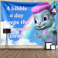 VIKAMA Sword of Secrets Barbie Squirrel Popo Tapestry Bedroom Living Room Personalized Healing Feature Wall Machine Washable